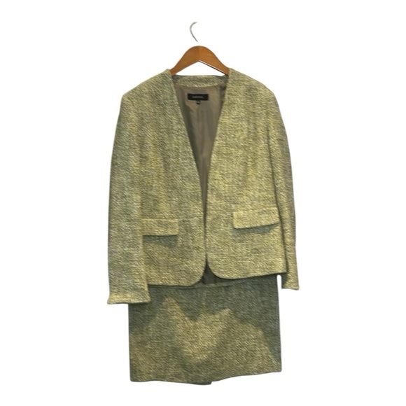 Jones & Co Green Cotton Blend Open Blazer w/Matching Skirt Suit Women’s Size 12 - Picture 1 of 14